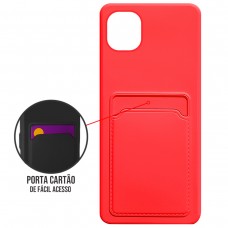 Capa para Motorola Moto Edge 20 Lite - Emborrachada Case Card Vermelha